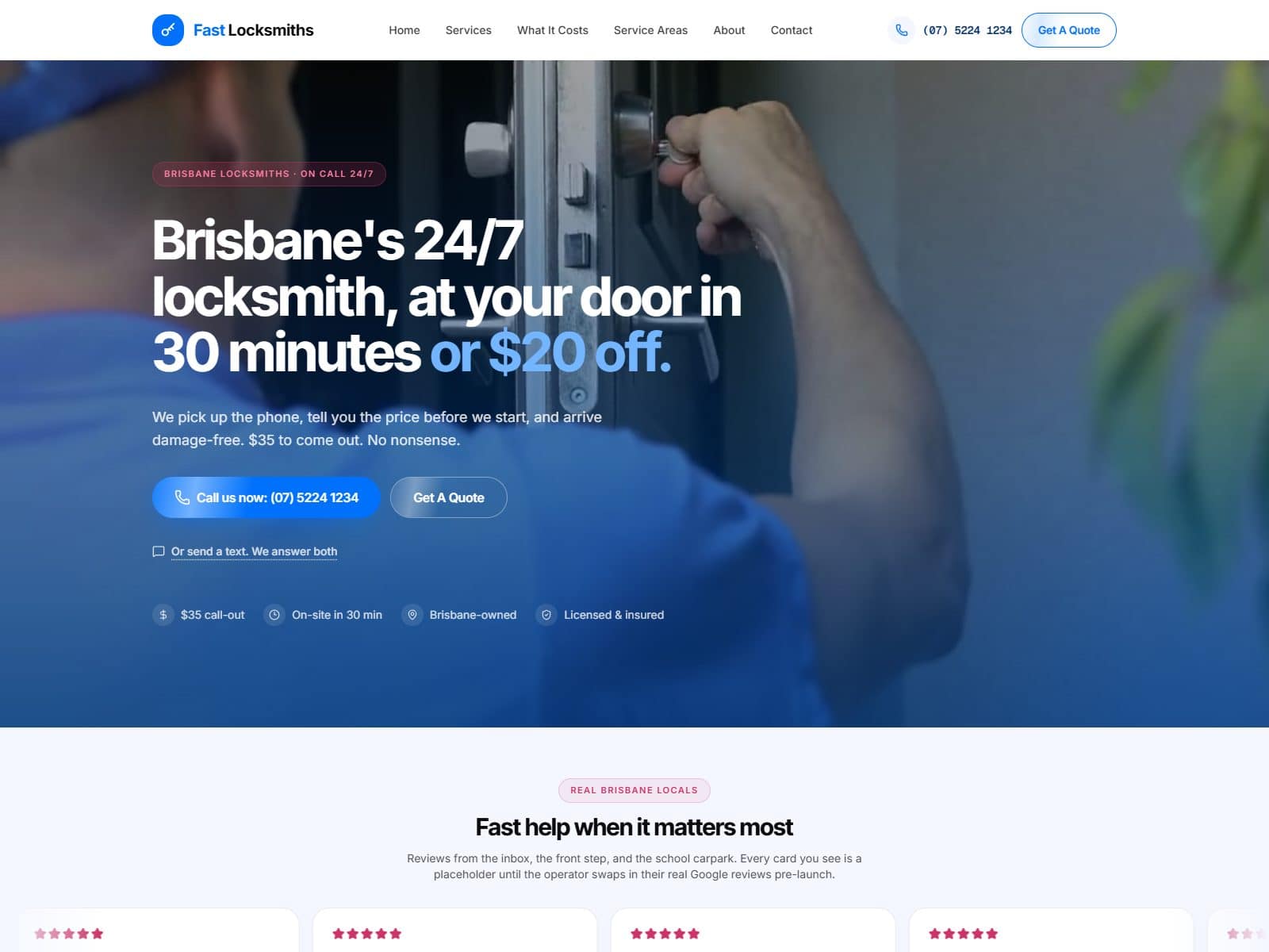 Fast Locksmiths — site screenshot